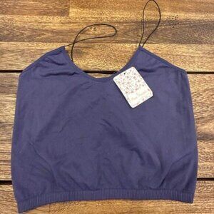 Free People bralette Purple with thin black elastic straps  with tags